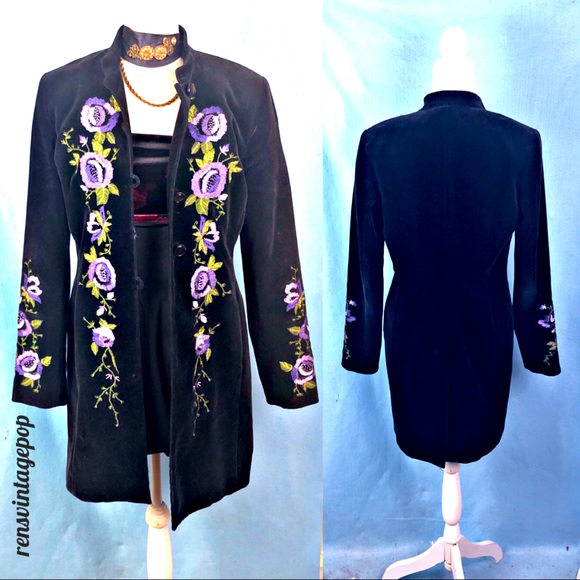 Vintage Jackets & Blazers - Vtg Velvet Rock Star Jacket Lord & Taylor Jacket 8